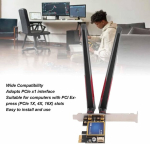 Pcie wlan kaart arvutile, dual band wlan v&otilde;rgukaart 10 dbi dual antenniga win 7 8 10 jaoks, bluetooth 4.0 1200 mbit/s wlan adapter