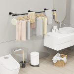 Yheenlf T&ouml;&ouml;stuslikud riidepuud, 2 tk komplekt, 150 cm riidepuu, seinale kinnitatav, ruumis&auml;&auml;stlik riidepuu, k&ouml;&ouml;giriiul seinale, lihtne kokkupanek, seinale kinnitatav riidepuu, must