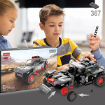 Jamara 402817 Audi Rs Q e-tron 1:30, klotsid, klotside kinnitusplokid, mudeliehituse isetegemise komplekt, v&otilde;idus&otilde;iduauto, 367 t&uuml;kki, alates 6 aastast, eemaldatav katus, vedrustus, hall