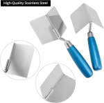 Qwork&reg; 2 nurga kellu roostekindel 80 x 60 mm sise- ja v&auml;lisnurga kellu roostevaba teras professionaalseks krohvimiseks, kipsplaadit&ouml;&ouml;deks