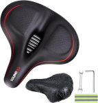 Youngdo &uuml;lem&otilde;&otilde;duline jalgratta sadul, lai ja mugav, hingav, p&otilde;rutusi neelav veekindla sadulakaitse ja helkurribaga, universaalne asendusjalgratta sadul mtb, e-jalgratta, linna jalgratta jaoks