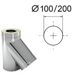 Isoleeritud T-t&uuml;kk 45&deg; koos adapteriga. D-100/200 mm.