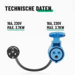 Greate Cee adapterikomplekt Schuko pistik Cee &uuml;hendusmuhviga ja Cee pistik Schuko &uuml;hendusmuhviga - Adapter Cee pistiku &uuml;hendusmuhv 230v & Ip44 kaitse - Cee adapter Schuko &uuml;hendusmuhv, toide k&auml;mpinguks, Ce adapter