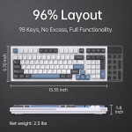 Kemove K98se mehaaniline m&auml;nguriklaviatuur, 98 klahviga Led-taustavalgustus, 96% Qwerty Us paigutusega juhtmega klaviatuur, eelnevalt m&auml;&auml;ritud Red Switch