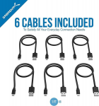 Sabrent 6 tk. 30 cm Micro Usb kaablid, kiire laadimine ja andmete s&uuml;nkroonimine