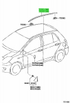 Toyota Yaris 2006 2011 Hatchback Tagaklaasi K&uuml;ljekinnitus Moulding Set Originaal 7555152130