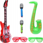 Ychyan 6 tk t&auml;ispuhutavate instrumentide komplekt, t&auml;ispuhutav rock-kitarr, t&auml;ispuhutav mikrofoni peokaunistuse &otilde;hupall, t&auml;ispuhutavad peorekvisiidid, ideaalne veepidu ja muusikafestivalide jaoks