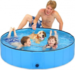 Taeku koerte bassein suurtele ja v&auml;ikestele koertele, kokkupandav lemmikloomade bassein, pvc libisemiskindlad basseinid, kulumiskindel ujumisbassein, koerte vann (sinine 160 x 30 cm)