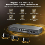 Mokerlink 5 pordiga 2.5 gigabitine etherneti l&uuml;liti 2x10g sfp pesaga, 5 x 2.5g base-t pordiga, vlan isolatsioon, metallist haldamata ventilaatorita v&auml;ike v&otilde;rgul&uuml;liti