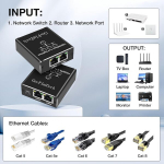 Lan switch 3 porti, Govflmtech lan splitter 1 kuni 3 1000 mbps usb c toitekaabliga, gigabit lan splitter 1 kuni 3 arvutile, switch'ile, ruuterile, valvekaamerale, digitaalteleviisorile jne