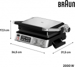 Braun Multigrill 7 Cg7040, 3-in-1 kontaktgrill, bbq ja ahi, suur grillimispind (12 burgerit), 2000 w, 230&deg;, n&otilde;udepesumasinas pestav (plancha & grill), rasvaalus, elektriline sise grill