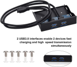 Usb 3.0 (super speed) esipaneel, ashata usb 3.0 esipaneeli adapter 2 x usb 3.0 porti, multifunktsionaalne usb esipaneel 3,5-tollistele draividele 19 kontaktiga liidesega pc jaoks