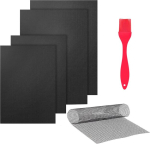 Bbq grillimatid, 6 tk komplekt, 100% mittenakkuv bbq grillimis- ja k&uuml;psetusmatt, korduvkasutatav, kuumakindel, mittenakkuva kattega, n&otilde;udepesumasinas pestav (6 bbq grillimati komplekt)