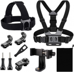 Yhtsport Rinnarihma kinnitus + peapael, Action Cam tarvikud, Action Camera rinnarihma kinnituskomplekt, mobiiltelefoni rinnakinnitus peapael Go Pro ja muudele Action kaameratele