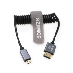 Szrmcc 8k 2.1 micro hdmi-hdmi kiire spiraalkaabel go-pro hero 3/4 canon eos m5 sony a6000 a7iii rx10 nikon b500 z6 raspberry pi 4 atomos ninja 2 monitorile