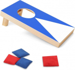 Nzqxjxz kaasaskantav laua cornhole m&auml;ngukomplekt 1 sinise cornhole m&auml;ngulaua ja 4 mini-oapadjaga kontorisse, koju