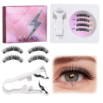 Magnetilised ripsmed, loomuliku v&auml;limusega 3d ripsmed, vastupidavad magnetilised ripsmed, korduvkasutatavad magnetilised ripsmed koos tangidega, ilma silmalainerita, veekindel magnetiliste ripsmete komplekt, lihtne kasutada algajatele, kingitus