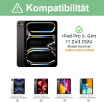 Jademall Klaviatuur Ipad Pro 11 M4 - Juhtmevaba klaviatuur Ipad Pro 11 5th Gen 2024, kaitse&uuml;mbris pliiatsi hoidjaga, Qwertz saksa
