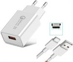 Top chargeur * toiteadapteri laadimiskaabel laadija 5v 18w kiirlaadimine 3.0 qualcomm samsung galaxy s10 s9 s8 plus s7 edge note 8 lg g5 g6 nexus 5x huawei p9 p8 xiaomi + usb type c kaabel