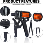 Grip strength trainer, reguleeritav takistus 5-165 kg, k&auml;te treener, s&otilde;rmede treener, k&auml;sivarre treeningseade j&otilde;utreeninguks, taastusraviks, dekompressiooniks, integreeritud loendusfunktsioon, grip trainer