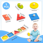 Qessuvnc puidust kujundite sorteerimism&auml;ng v&auml;ikelastele, montessori pulgadega pusle, geomeetrilised kujundid, 1&ndash;3 aastat