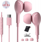 Usb c k&otilde;rvaklapid iphone 15 16 pro max plus hifi stereo k&otilde;rvasisesed k&otilde;rvaklapid usb c kaabliga samsung galaxy s24 s23 ultra s22 s25 a55 a34 a54 5g pixel 8 7a xiaomi 14 15, roosa