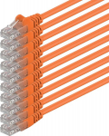 0,25 m cat 6 ethernet kaabel gigabit rj45 lan patch cord, &uuml;hildub interneti, ruuteri, modemi, smart tv, pc ja s&uuml;learvuti l&uuml;litiga, oranž - 10 t&uuml;kki - 0,25 m