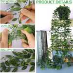 Cyzbl 3 tk kunstlikke rippuvate taimede eukal&uuml;pti lehed koos pottidega, kunstlik potitaim eukal&uuml;pti liaan mandala tendril pea pod liaan, luuderohi aiapeoks (l&uuml;hikesed eukal&uuml;pti lehed)