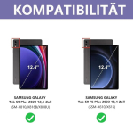 Wavata klaviatuur samsung galaxy tab s10+/s9 fe+/s9 plus 12.4 tolli jaoks valgustusega, &uuml;mbris klaviatuuriga samsung tab s10 plus jaoks, magnetiline, eemaldatav, saksa qwertz paigutus, lilla