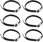 6 jalgratta pedaalirihma komplekt, reguleeritav jalgratta pedaalirihm, varbaklambrite rihmad kinnituslukuga, mustad jalgratta pedaalirihmad, mustad jalgratta pedaalirihmad maastikuratastele (50 cm / 19,68 tolli)