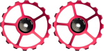 Cyclingcolors 2 x jalgratta tagumise k&auml;iguvahetaja rihmaratta juhtratas alumiinium 7075 punane 689-2rs suletud laagritega tagumised k&auml;iguvahetusrattad maastikuratas maanteeratas 16t
