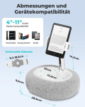 Viozon tahvelarvuti padjastend, kindle'i hoidik, ipad'i hoidik voodile, kokkupandav koos hoiualusega, &uuml;hildub 3,5&ndash;7-tolliste kindle'i/telefoni/tahvelarvutitega &ndash; ideaalne lugemiseks ja video vaatamiseks voodis, hall