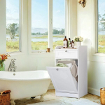 Vannitoakapp pesukorviga, VASAGLE BBC741W01, 40x40x80.2 cm, Pilvevalge