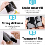 Zoneyan veekindel teip, eriti tugev, duct tape, must, isekleepuv paks remonditeip, tihendusteip, isolatsiooniteip, 10 cm x 1,5 m, basseinile/torule/uksele/aknale