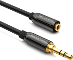 Deleycon premium hq stereo helikaabli adapteri pikendus 0,5 m] &ndash; jack &ndash; must/valge/metall/kuldne must