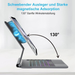 Sengirch Magic Keyboard klaviatuur Ipad Air 13 tolli M3 2025/m2 2024 jaoks - Saksa Qwertz paigutusega klaviatuur koos &uuml;mbrisega, taustavalgustusega Multi-trackpad klaviatuur Ipad Pro 12.9 tolli 6th/5th/4th/3 jaoks, must