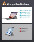 Moko klaviatuur, &uuml;hilduv Microsoft Surface Pro 7 Plus/pro 7/pro 6/pro 4/pro 3/pro 2017, 3.0 qwerty klaviatuur led taustavalgustusega, indigo