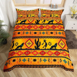 Western tekkekott Native American Indian Style 135 x 200 cm voodipesukomplektid, hundi tr&ouml;&ouml;stija kate Bohemian Sun Lounger Set, eksootiline geomeetriline Aztec Southwestern sisekujundus, oranž