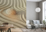 Rasch 893304 fototapeet mittekootud materjalil liivaga ja keskel v&auml;ike kivi, beež, kollektsioonist Magicwalls, 2,65 m x 2,65 m (p x L)