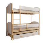 Kahekorruseline lastevoodi ADRK Furniture Leia, 180x80 cm, pruun/valge