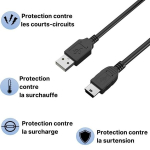 Kaabel Nikon Coolpix A/A10/A100/A300/AW100/AW100s/AW110/AW110s/B500 - MINI USB/USB 2.0 must 1 meeter Phonillico&reg;