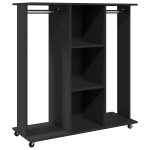ratastega riidekapp, must, 102 x 38 x 110 cm, tehispuit CFE507796