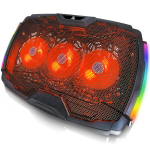 AABCOOLING Vela - Kerge S&uuml;learvuti Jahutus Alus, 3 Ventilaatorit 92mm, Vaikne > 10dB T&ouml;&ouml;, RGB Valgustus, Reguleeritav Kaldenurk, Sobib 10-17" Arvutitele, 2x USB, universal