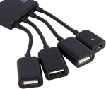 Multifunktsionaalne 4 pordiga usb otg host hub adapteri kaabel tahvelarvutile, nutitelefonile, klaviatuuri, hiire, kaardilugeja &uuml;hendamiseks