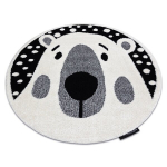 Laste vaip JOY Ring Teddy karu, lastele - Struktuuriline, kahel tasemel fliis koor / must