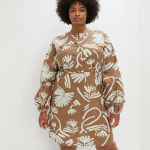 Naiste puuvillane kleit, pruun, suurus 3XL, Bodyflirt, 3XL