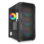 Sharkoon Case PC ATX AK3 RGB koos Musta Karastatud Klaasiga