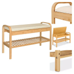 Bambusest kingakapp istmega jalatsiriiul 90x55x33 Beež