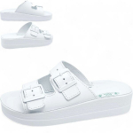 Naiste meditsiinilised nahast terviseprofiiliga valged flip-flopid 35 36 37 37 38 39 40 41