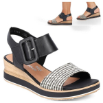 Naiste nahast remonte on koturnie mugavad elegantsed mustad sandaalid 36 37 38 38 39 40 41